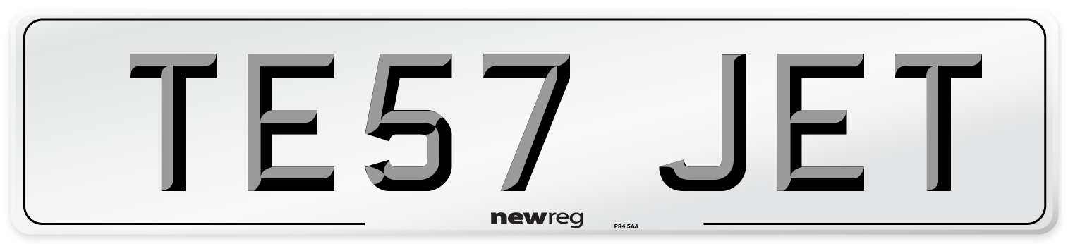 TE57 JET Number Plate from New Reg
